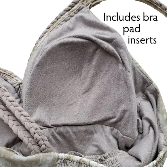 Soft Surroundings Summer Breeze Tan & Grey Abstract Sleeveless Lined Maxi Dress - Picture 12 of 16